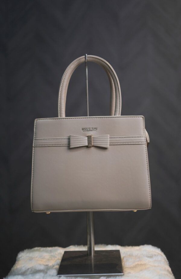 Stylist MISS SUSAN Bow Handbag – Elegant Faux Leather Shoulder Bag for Women