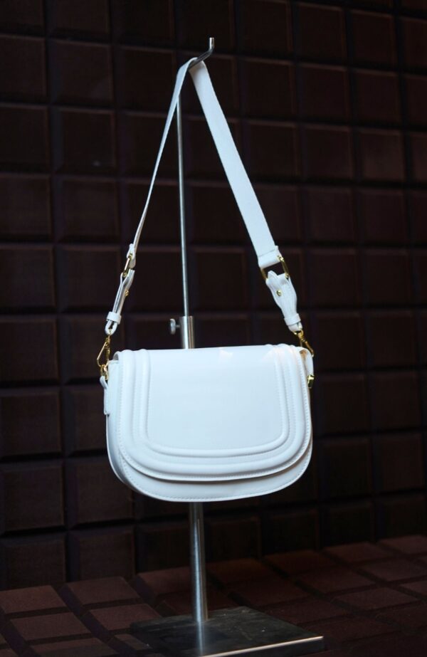 HC Plain Flap Round Brod Belt Sling Bag – Minimalist Faux Leather